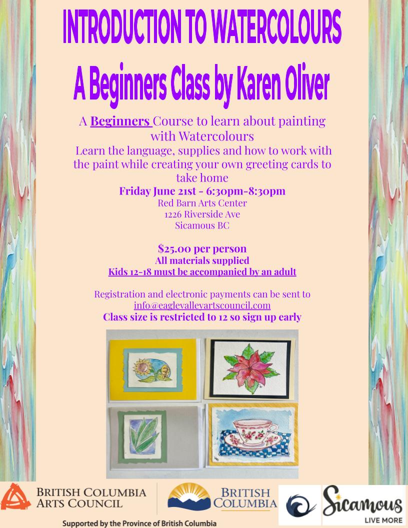 Introduction to Watercolours by Karen Oliver - Official Shuswap Tourism  Website